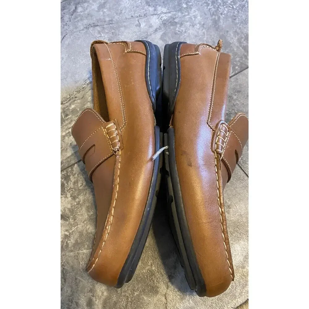 Florsheim Men's 10 1/2 Brown Leather Driving Moccasin Moc Toe Penny Loafers